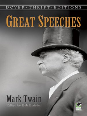 cover image of Great Speeches by Mark Twain